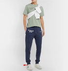 Off-White - Printed Embroidered Cotton-Jersey T-Shirt - Men - Green