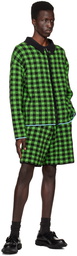 ZANKOV Black & Green Luke Cardigan