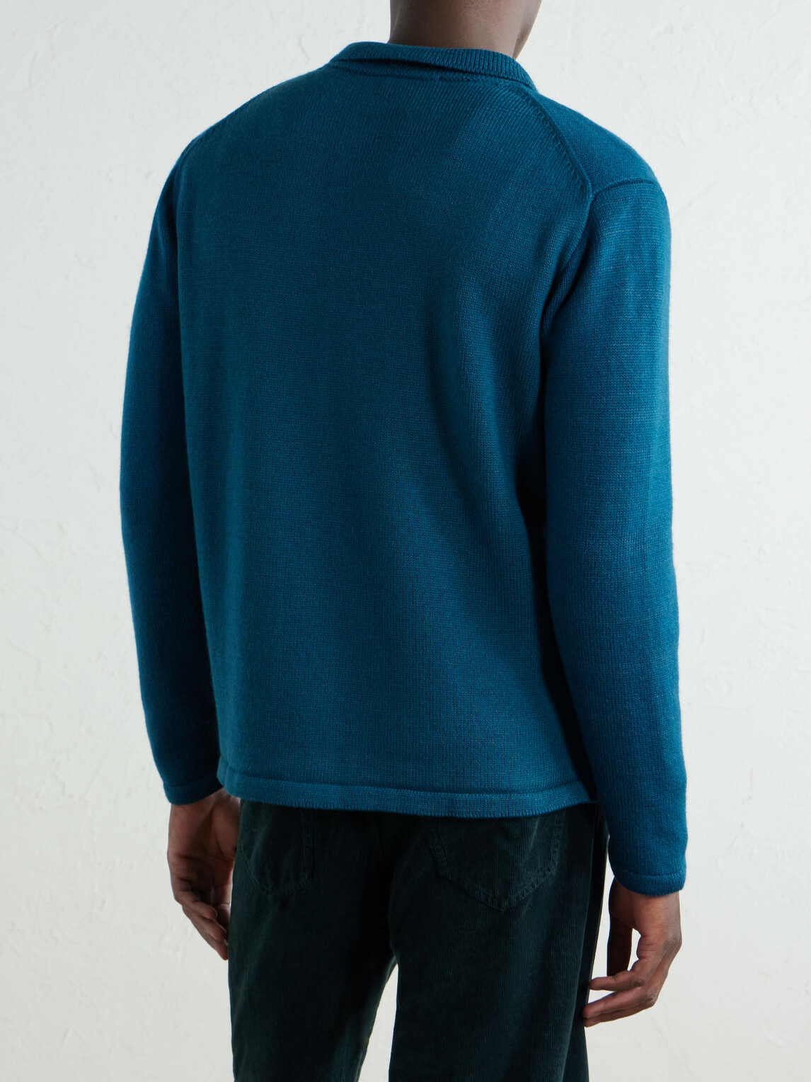 Inis Meáin - Merino Wool and Linen-Blend Cardigan - Blue