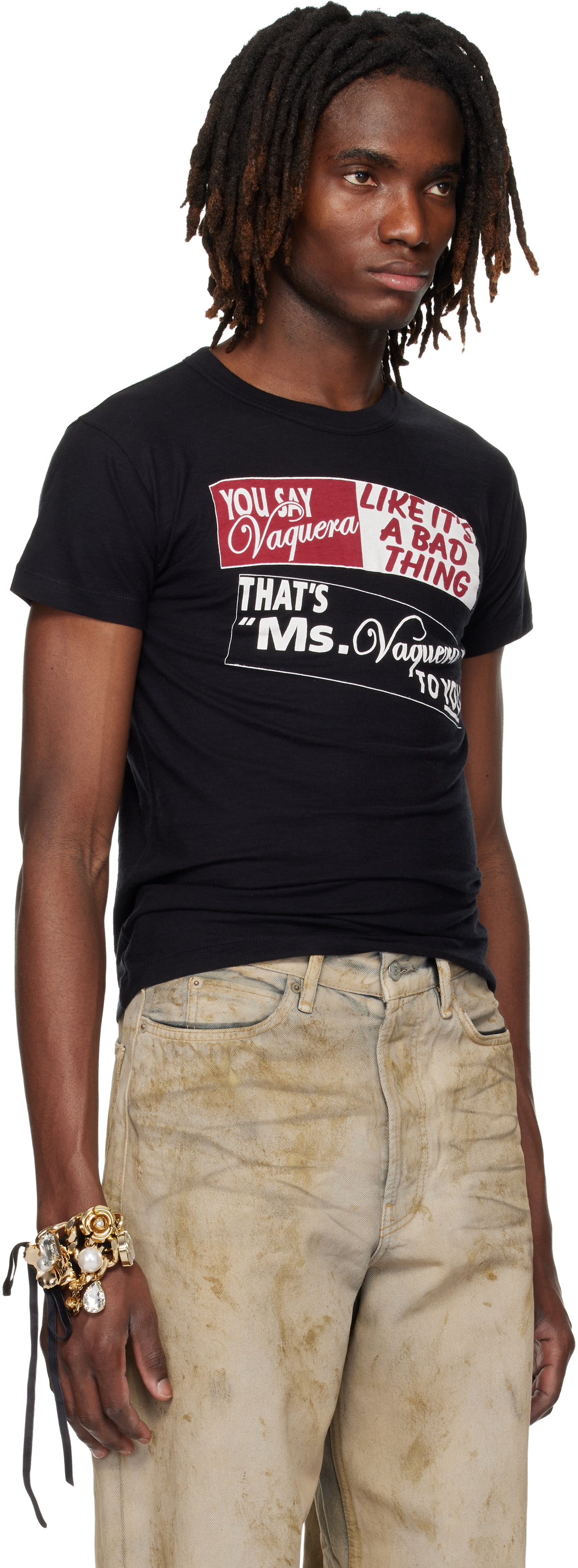VAQUERA Black Bumper Sticker T-shirt