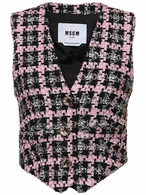 Photo: MSGM - Cotton Blend Plaid Vest
