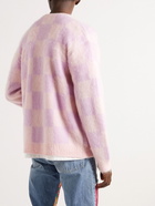 Needles - Checked Mohair-Blend Cardigan - Pink