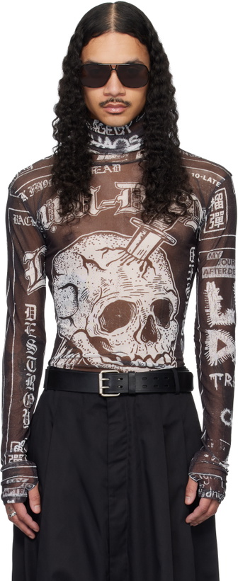 Photo: LU'U DAN Black Masked Mesh Top