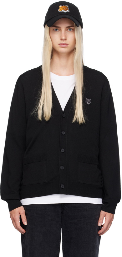 Photo: Maison Kitsuné Black Bold Fox Head Cardigan