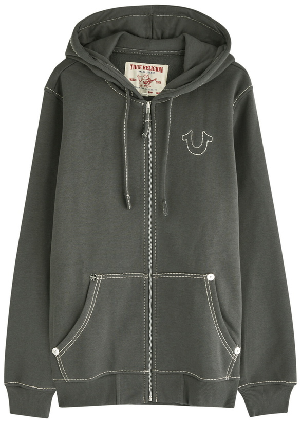 Photo: True Religion Big T Hooded Cotton-blend Sweatshirt Grey