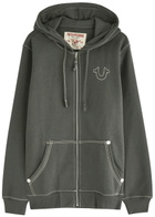 True Religion Big T Hooded Cotton-blend Sweatshirt Grey