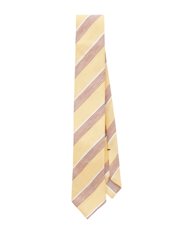 Photo: De Petrillo - 7cm Striped Linen and Silk-Blend Tie