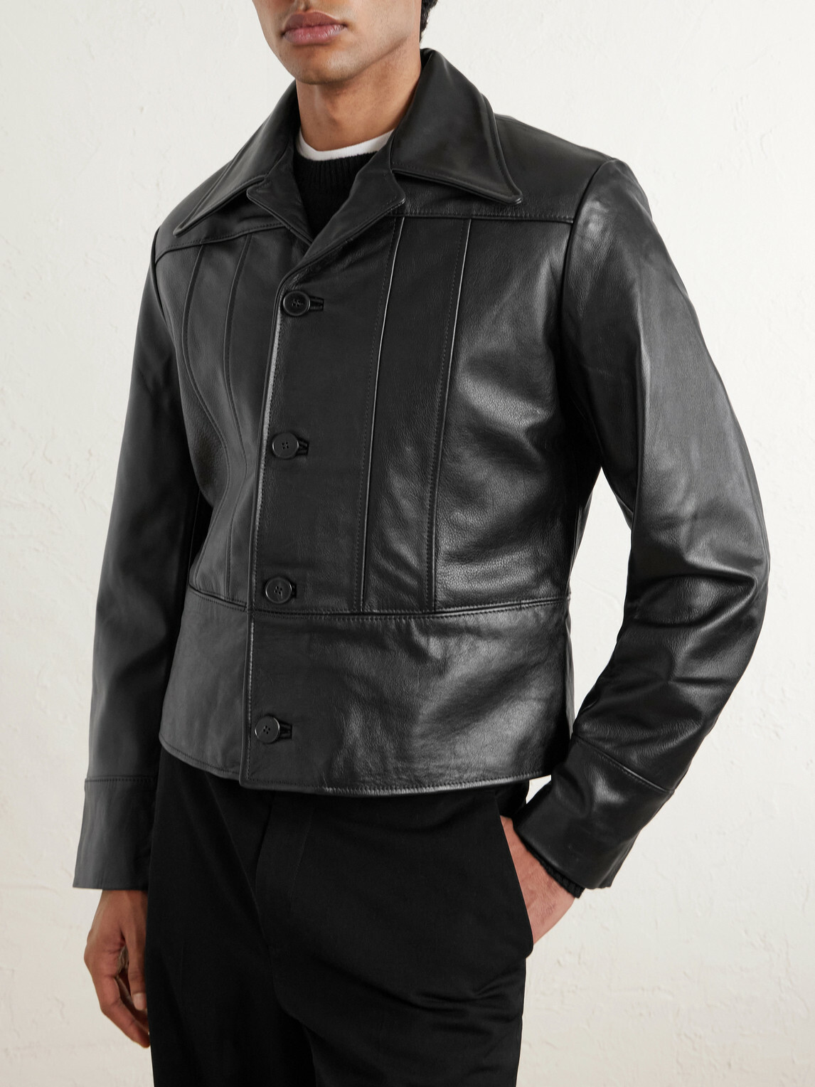 Enfants Riches Déprimés - Nick Slim-Fit Panelled Leather Jacket - Black