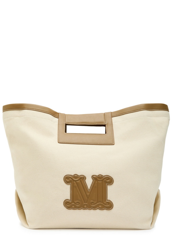 Photo: Max Mara Logo-appliquéd Canvas Tote bag - Camel - One Size