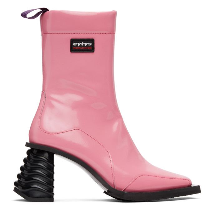 Eytys Pink Leather Gaia Boots