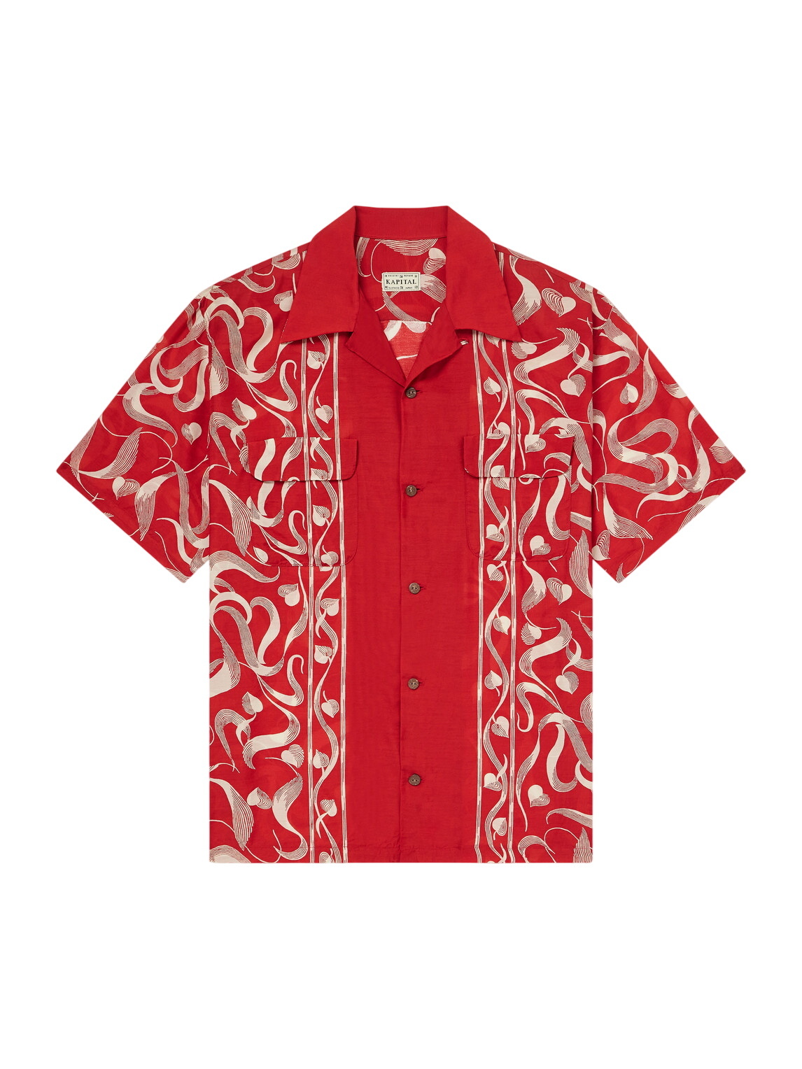 KAPITAL - Aloha Convertible-Collar Printed Woven Shirt - Red KAPITAL