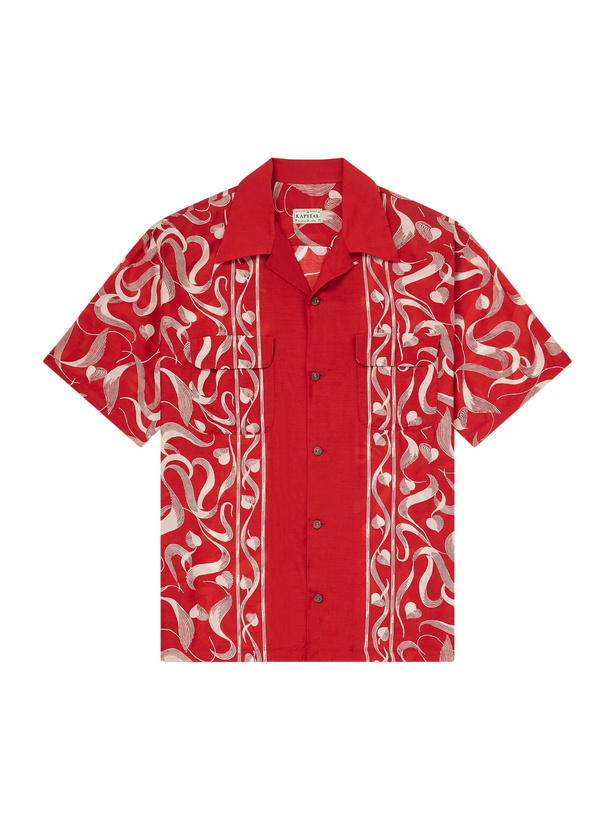 Photo: KAPITAL - Camp-Collar Printed Woven Shirt - Red