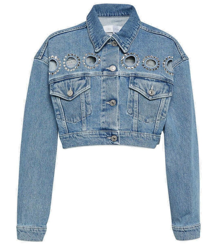 Photo: 7 For All Mankind Babe embellished cropped denim jacket