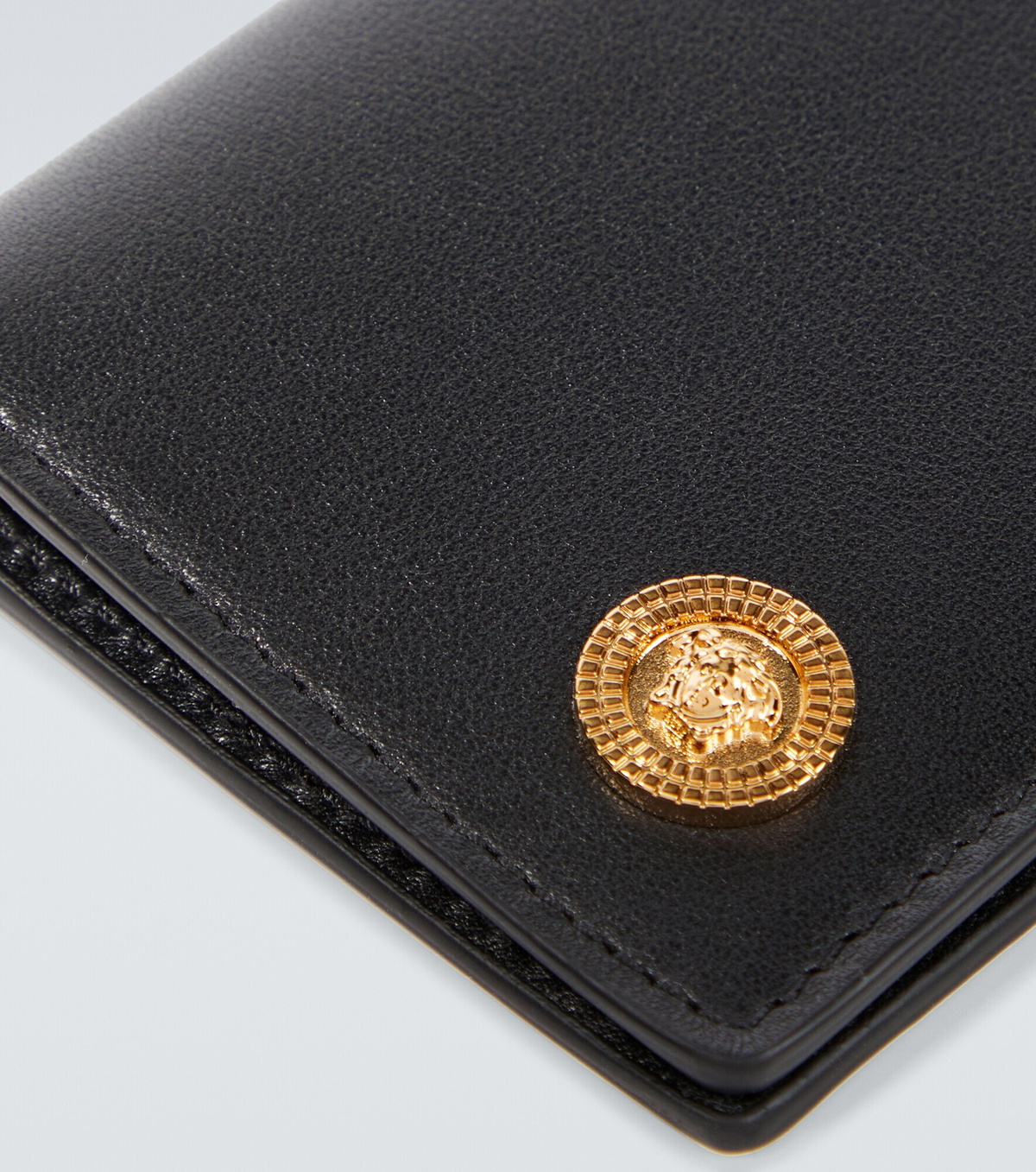 Versace Men Black Leather Medusa Biggie Card Holder