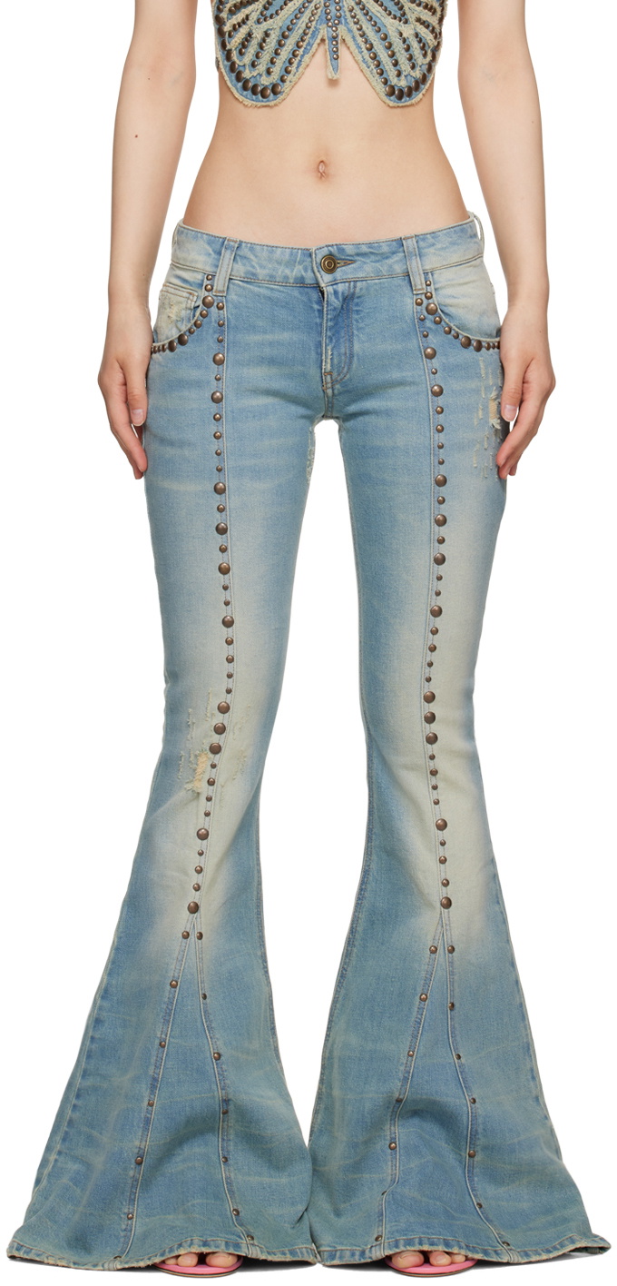 【関税&送料込】Blumarine Trousers Blue Cotton gabardine and linen trousers for men, blue navy | PT