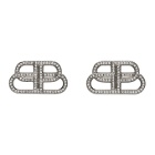 Balenciaga Silver Small BB Stud Earrings
