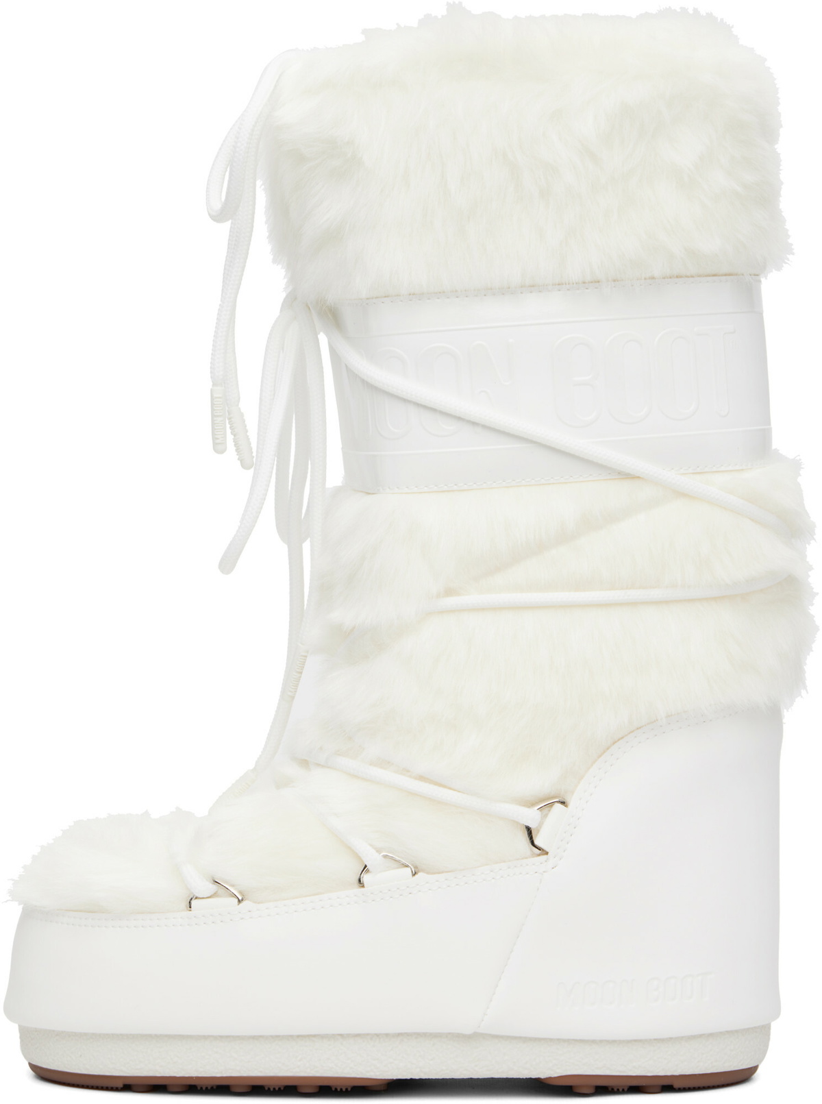 Moon Boot White Icon Faux-Fur Tall Boots