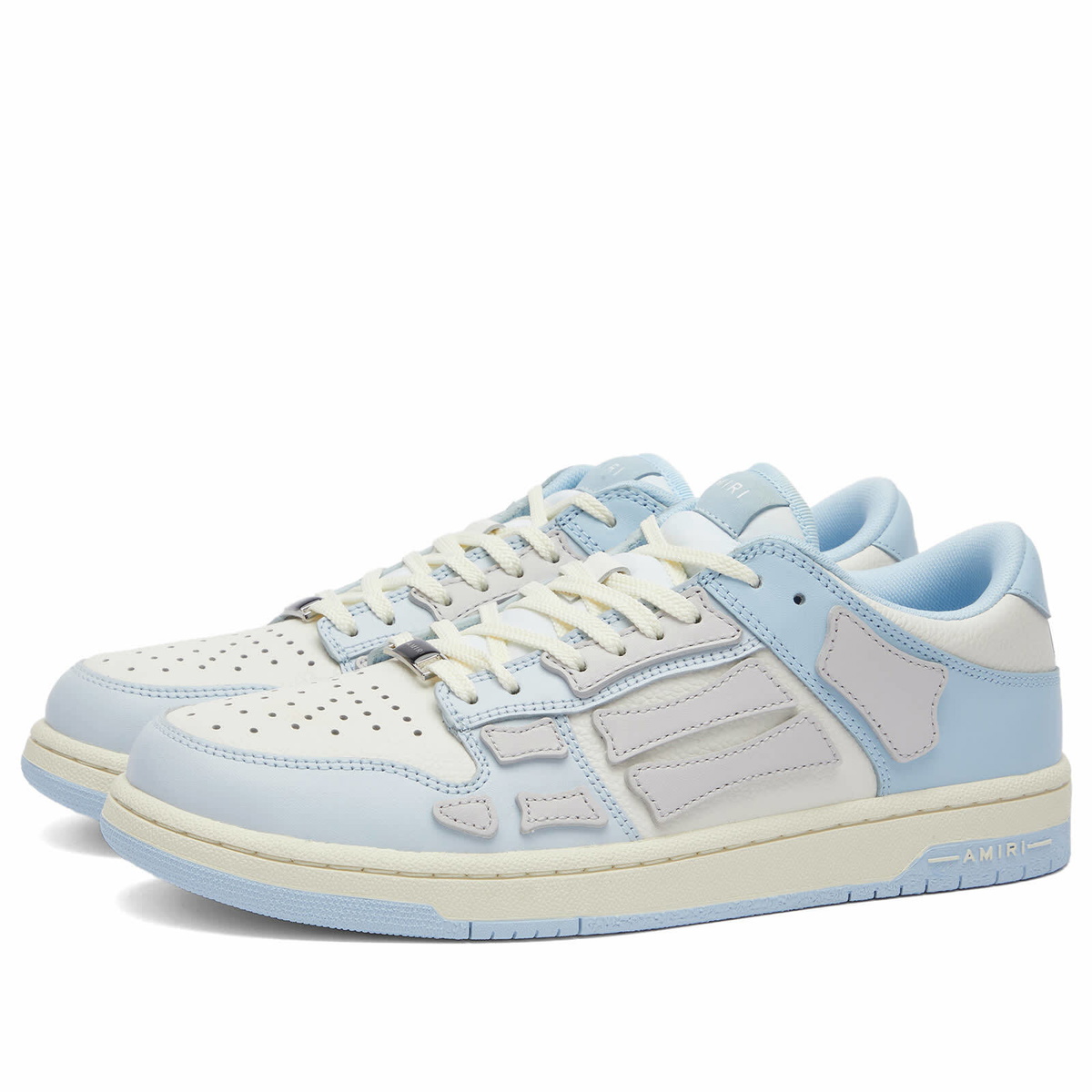 スニーカー Amiri Tow-Tone Boucle Skel Sneakers AMIRI Two-Tone Skell Leather Sneakers | Grey | FARFETCH