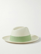 Frescobol Carioca - Rafael Grosgrain-Trimmed Straw Panama Hat - Green