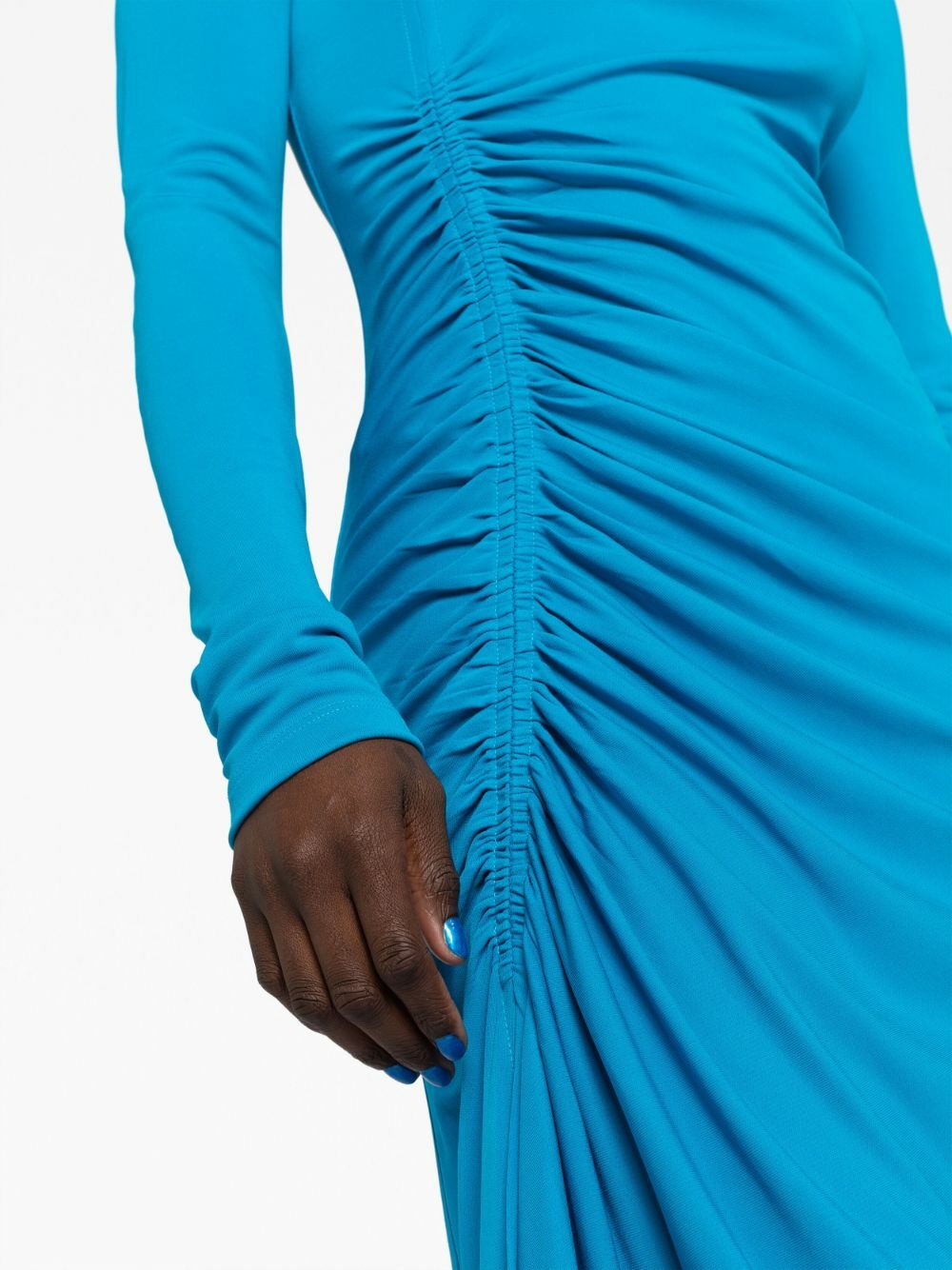 Givenchy Blue Ruched Midi Dress Givenchy