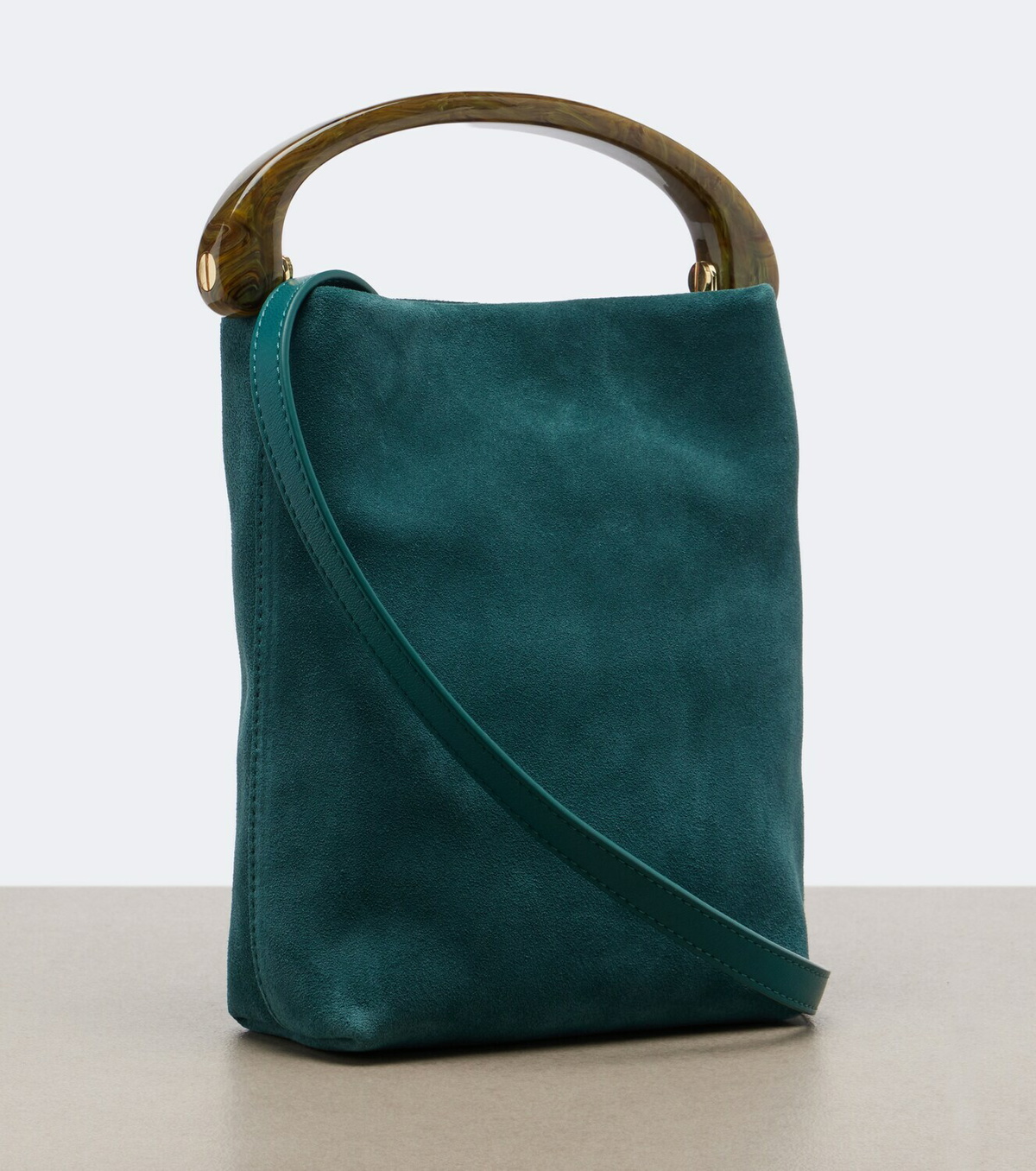 Dries Van Noten Crisp Mini suede top-handle bag