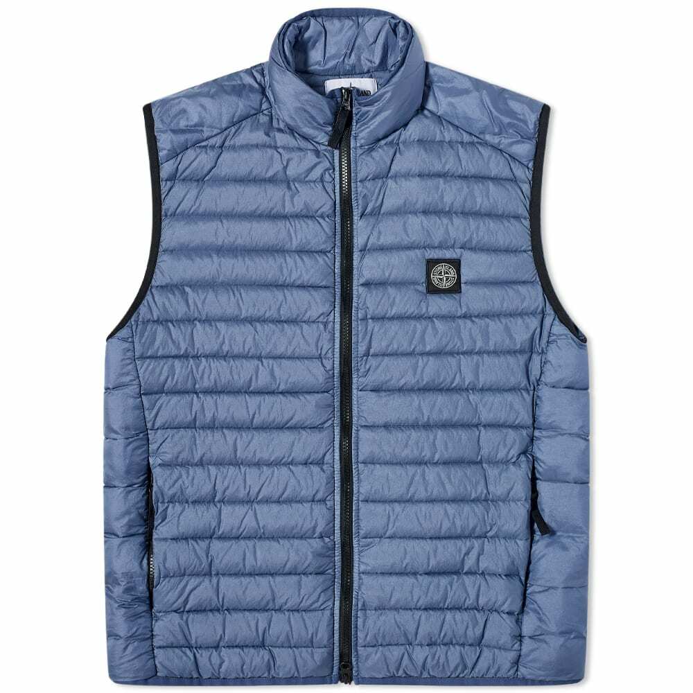 Stone Island Men's Patch Nylon Down Gilet in Dark Blue Stone Island