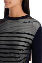 JEAN PAUL GAULTIER "striped mesh sailor shirt Blue