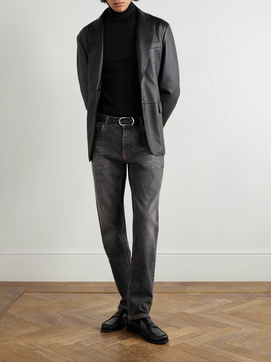 Etro - Roma Slim-Fit Straight-Leg Logo-Embroidered Jeans - Gray