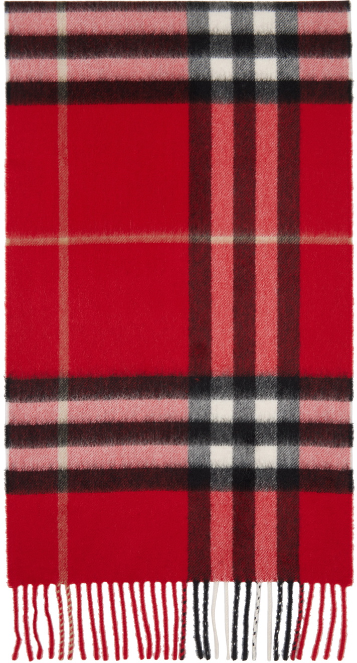 Burberry Red Check Scarf Burberry