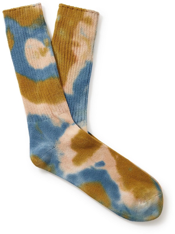 Photo: Mr P. - Tie Dye Ribbed Cotton-Blend Socks