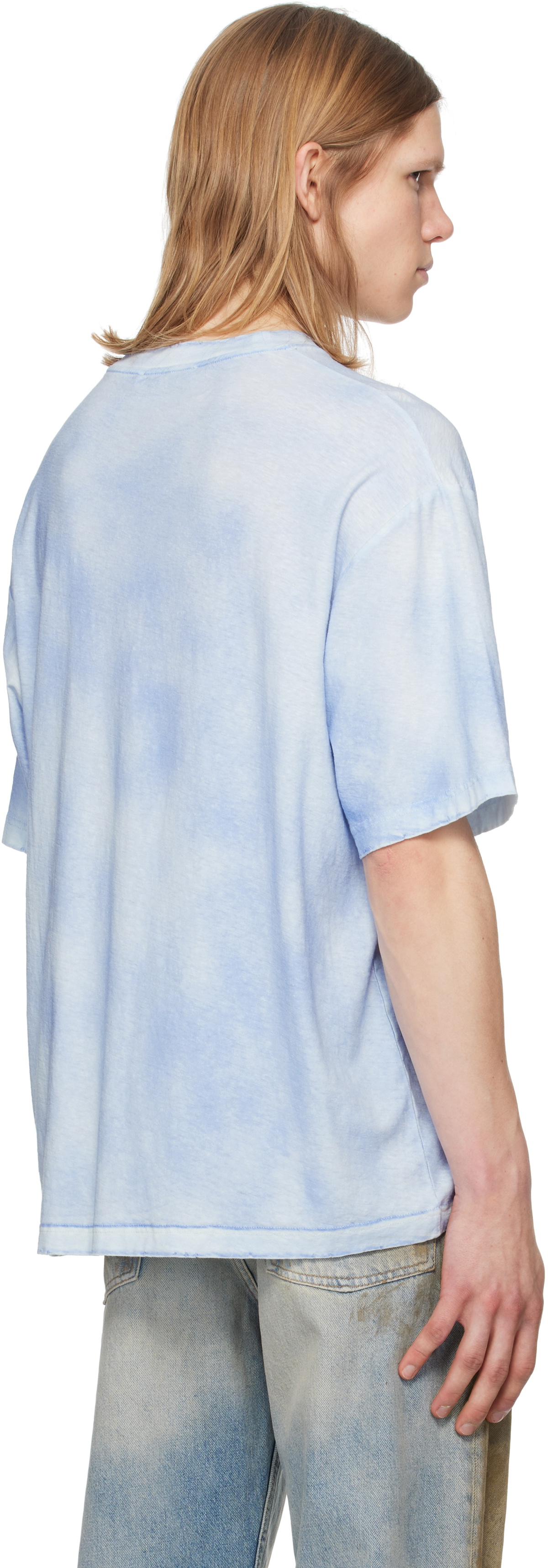 Acne Studios Blue Relaxed Fit Logo T-shirt Acne Studios