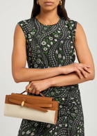 Veronica Beard Dash Leather and Canvas Clutch - Cream - One Size