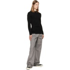 Rick Owens Black Tower Ribbed Round Neck Sweater
