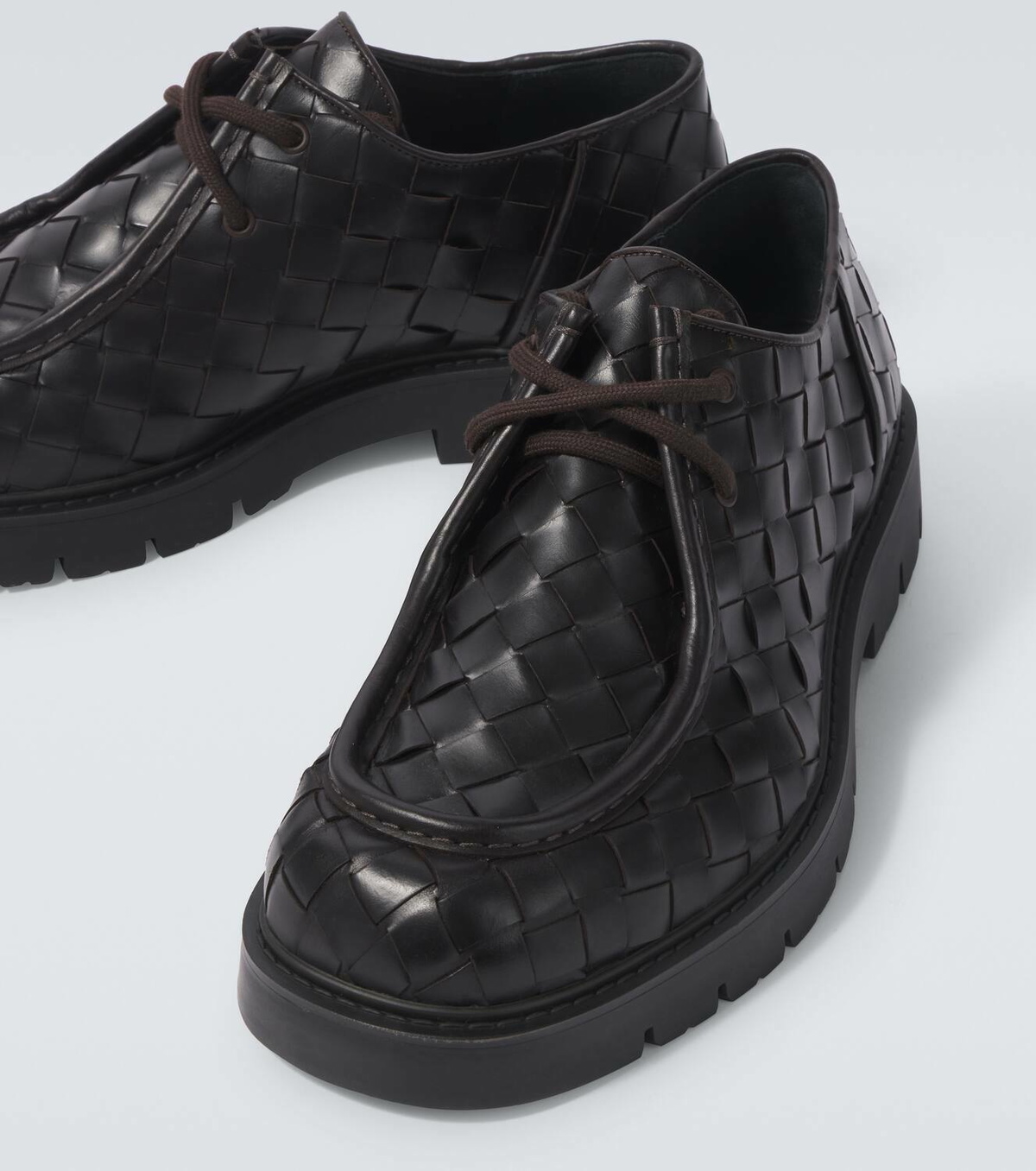【Bottega Veneta】 Haddock Intrecciato leather Derby shoes Bottega Veneta Haddock Intrecciato leather Derby shoes