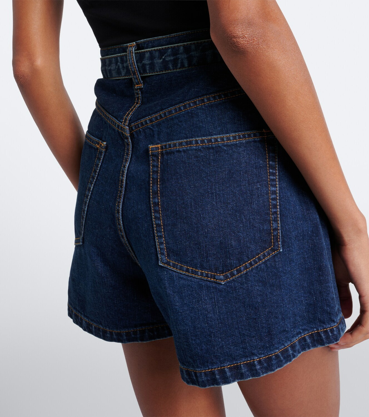 Sacai Belted denim shorts