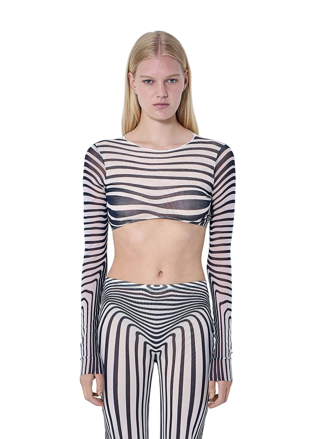 Jean Paul Gaultier Women's Butterfly Mesh Long Sleeve Top in