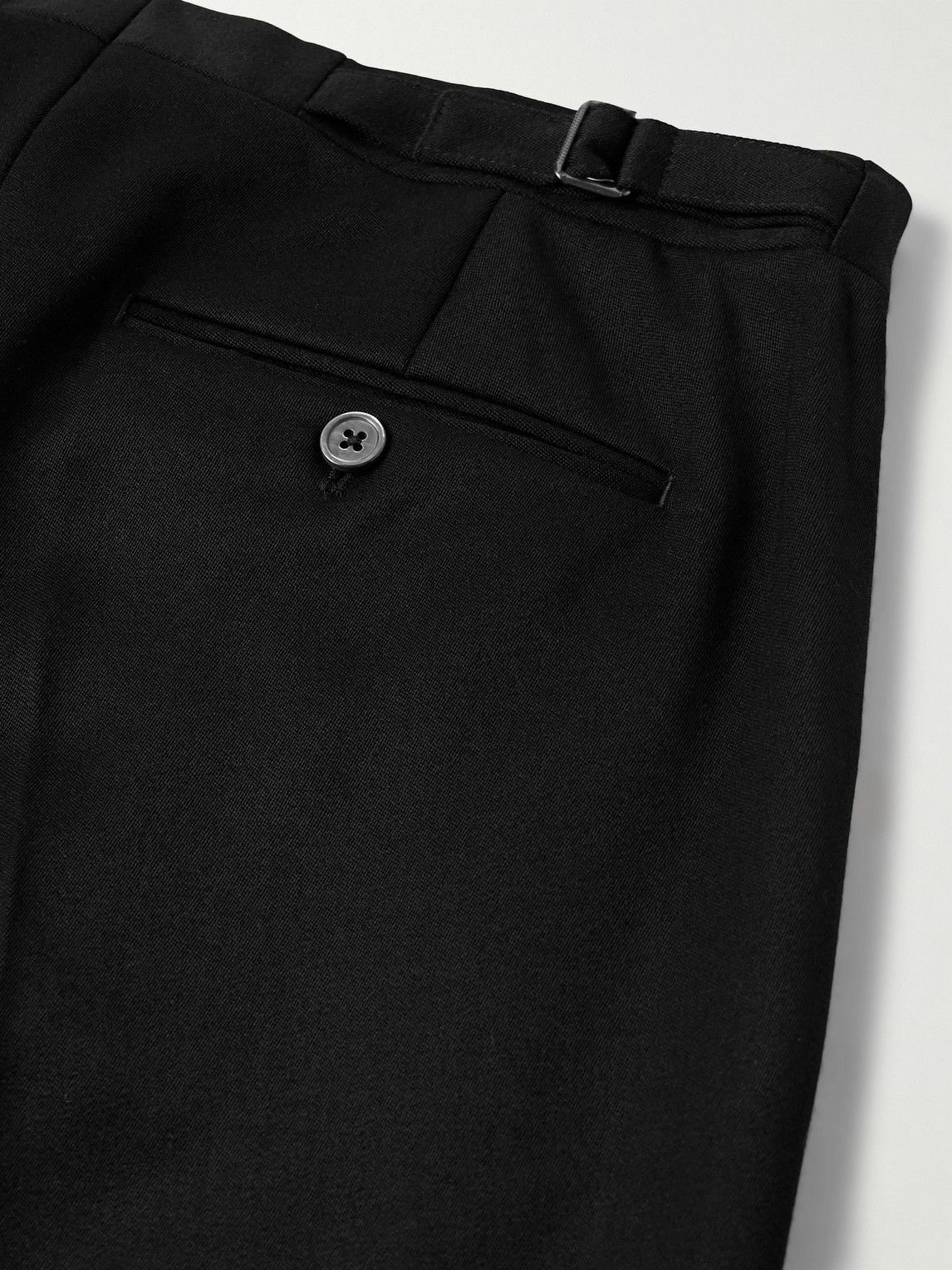 Favourbrook - Tommy Straight-Leg Grosgrain-Trimmed Pleated Wool Tuxedo Trousers - Black