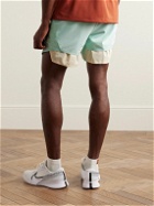 Nike Tennis - NikeCourt Slam Straight-Leg Logo-Print Dri-FIT Tennis Shorts - Blue