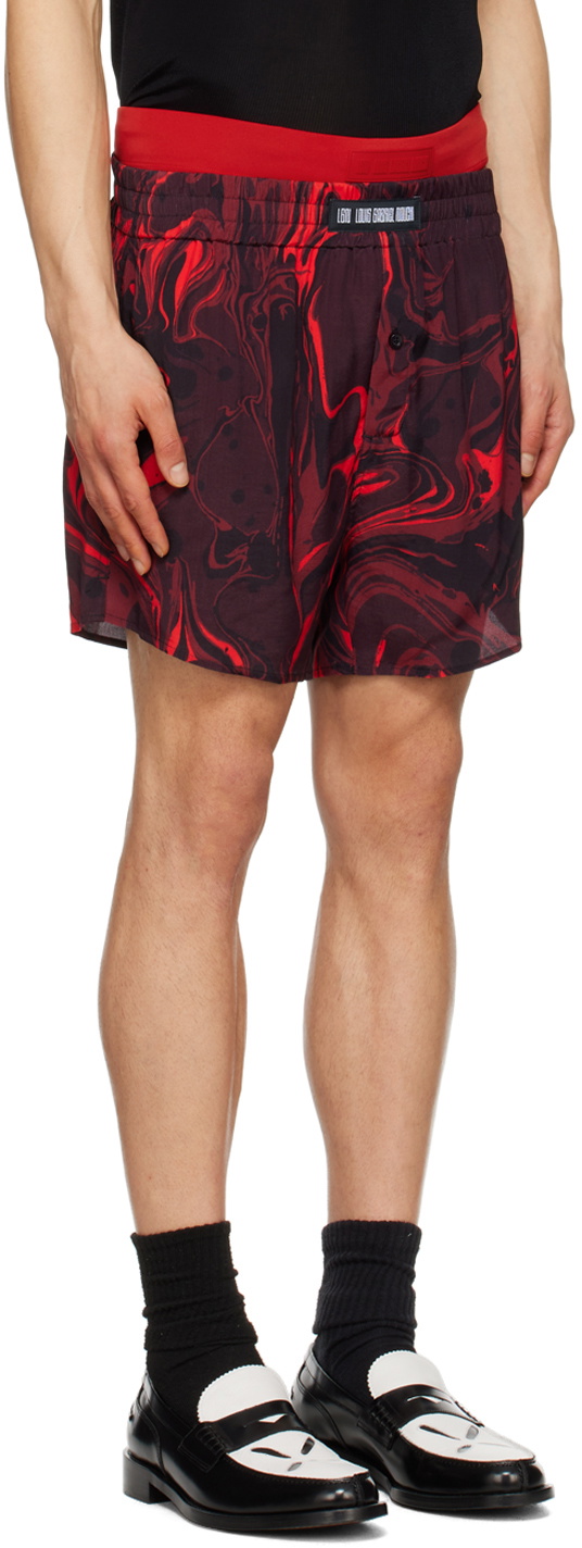 LGN Louis Gabriel Nouchi Red Graphic Pyjama Shorts