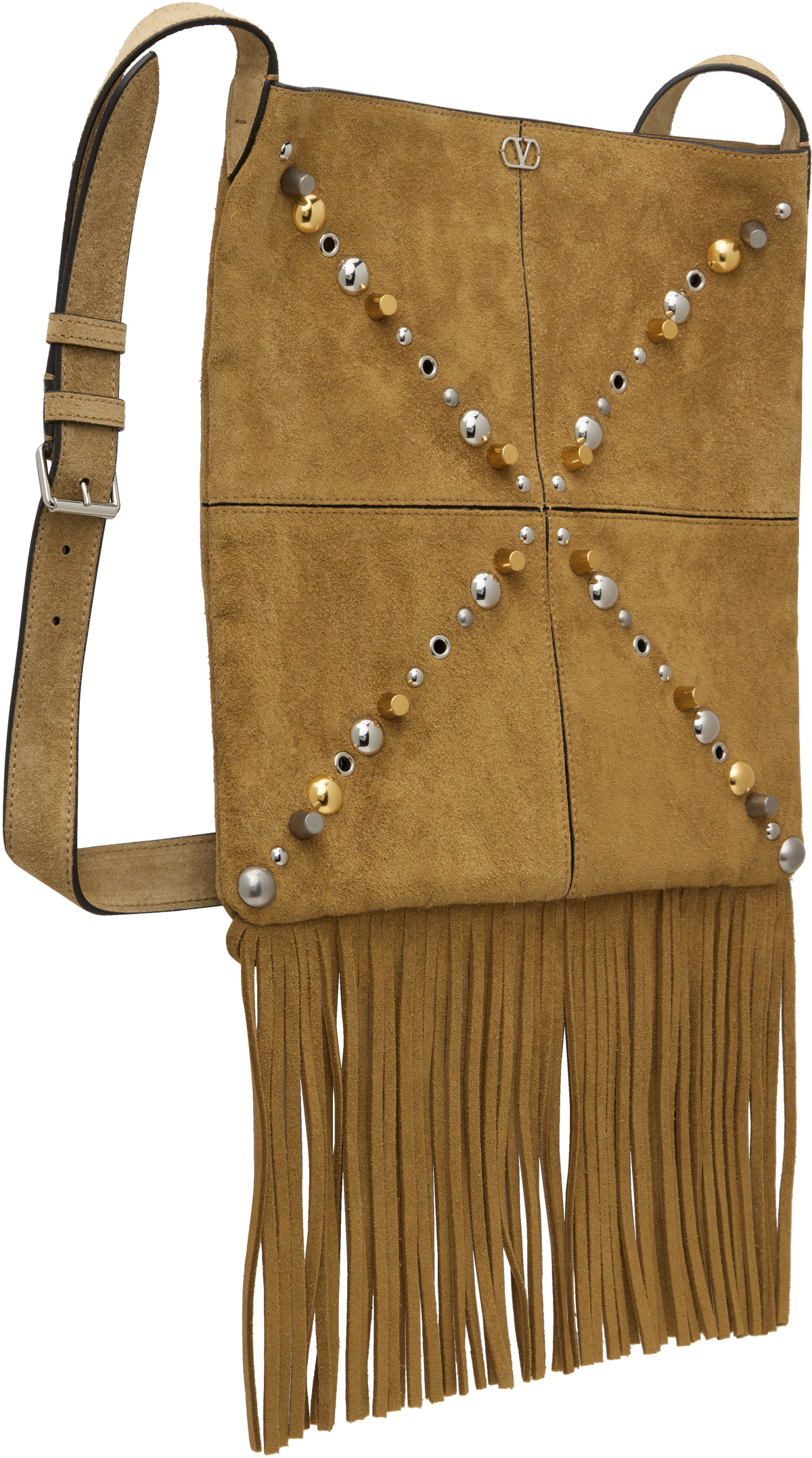 Valentino Garavani Beige Nellcôte Suede Shoulder Bag