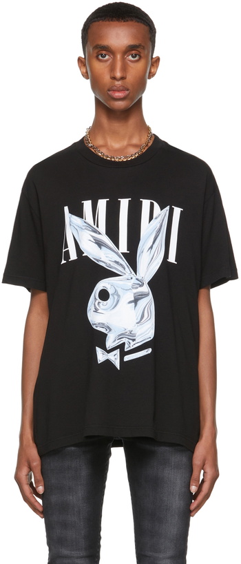 Photo: AMIRI Black Playboy Edition Metallic Bunny T-Shirt