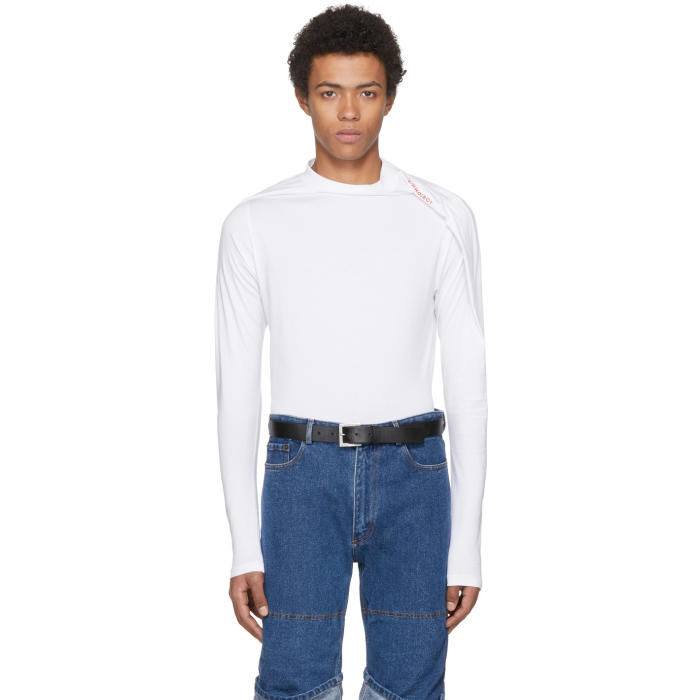 Y-Project White Long Sleeve Deconstructed T-Shirt Y/Project