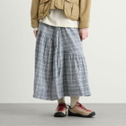 Story mfg. Women's Hand Orbit Skirt in Indigo Check