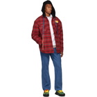 Off-White Red Check Flannel Over Shirt Jacket