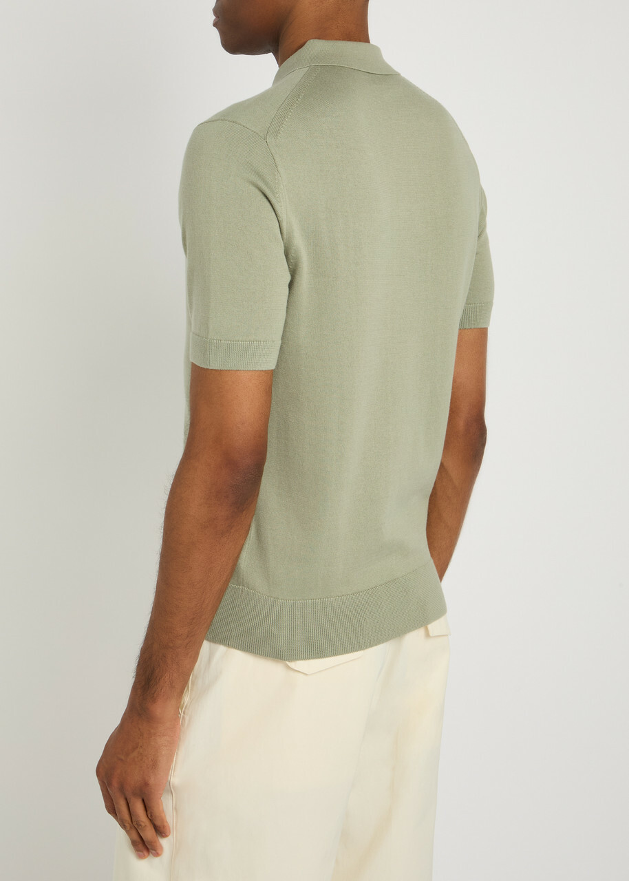 Fred Perry Logo Fine Cotton-knit Polo Shirt Light Green