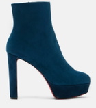 Christian Louboutin Loo Booty 130 suede platform ankle boots