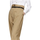 3.1 Phillip Lim Beige Wool Paper Bag Cropped Trousers