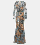 Elie Saab Embroidered silk-blend gown