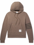 Thom Browne - Logo-Appliquéd Striped Wool-Jersey Hoodie - Brown