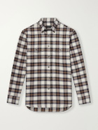 Brioni - Checked Cotton-Flannel Shirt - White